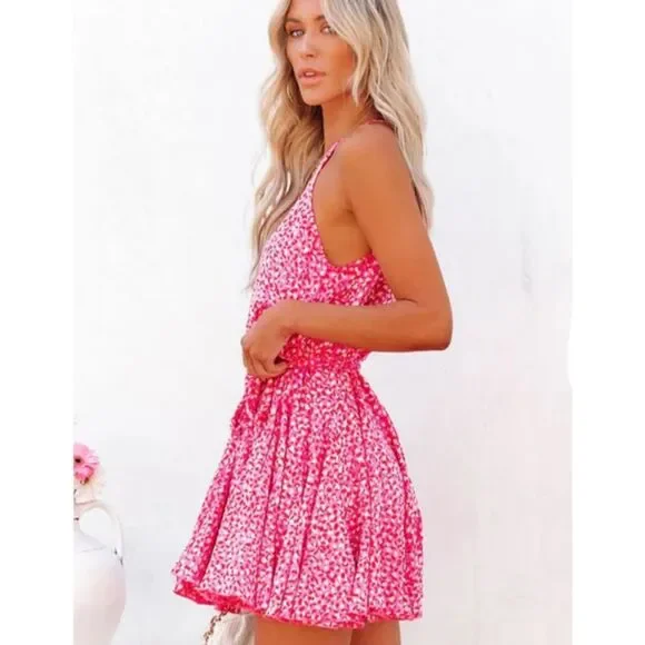 NWOT Aakaa | Leopard Print Sleeveless Mini Dress Waist Tie, Women's XL - Picture 2 of 9